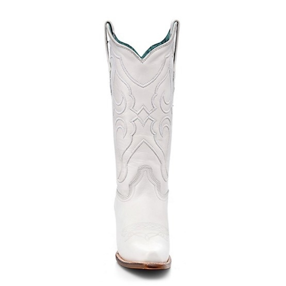 NEW Corral White Snip Toe Embroidered Cowhide Western Cowboy Cowgirl Boots 8M - Picture 3 of 16